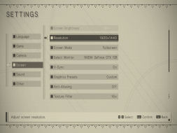 Settings menu, squished horizontally